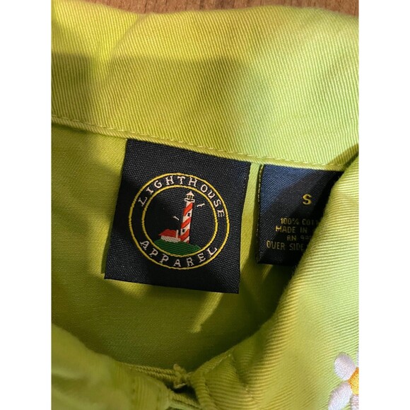 Lighthouse Apparel Jacket Womens Small S Light Green Floral Embordered Button Up - Picture 2 of 6